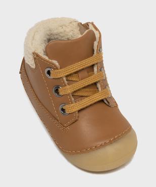 Chaussures premiers pas en cuir à scratch bébé garçon - Buggy Shoes vue5 - BUGGY - GEMO