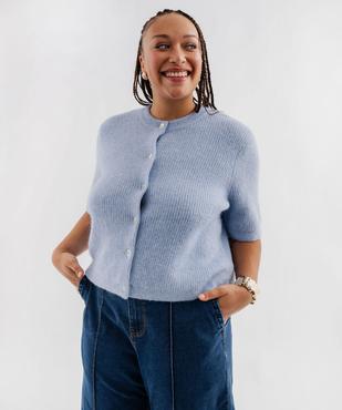 Gilet manches courtes en maille douillette femme grande taille vue1 - GEMO (G TAILLE) - GEMO