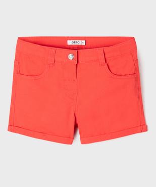 Short en coton stretch avec revers fille vue5 - GEMO (JUNIOR) - GEMO