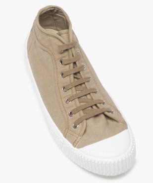 Tennis homme en toile unie semi-montantes vue5 - GEMO (CASUAL) - GEMO