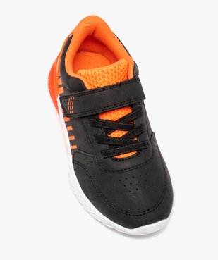 Baskets garçon running bicolores à lacets et scratch  vue5 - GEMO (ENFANT) - GEMO