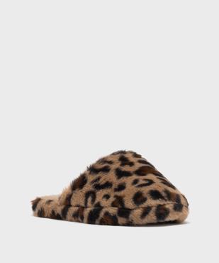 Chaussons mules en fourrure imitation imprimée léopard femme vue2 - GEMO(HOMWR FEM) - GEMO