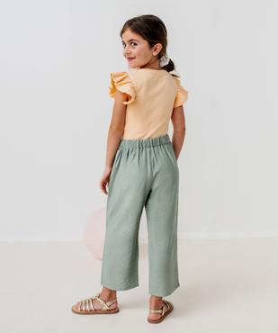 Pantalon fluide coupe large avec taille élastique fille vue9 - GEMO 4G FILLE - GEMO