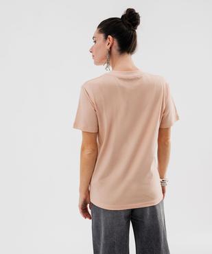 Tee-shirt manches courtes col rond uni en coton femme vue3 - GEMO 4G FEMME - GEMO