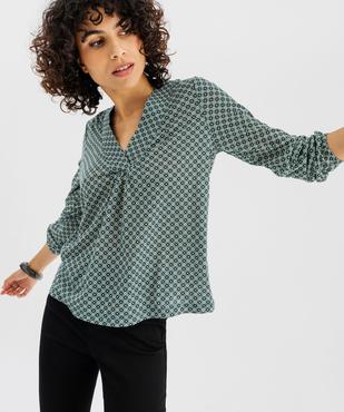 Tee-shirt manches longues imprimé col V fantaisie femme vue3 - GEMO 4G FEMME - GEMO