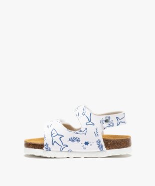Sandales bébé garçon à brides double scratch au motif aquatique vue3 - GEMO 4G BEBE - GEMO