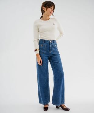 Pull fin en maille côtelée à col rond femme - LuluCastagnette vue5 - LULUCASTAGNETTE - GEMO