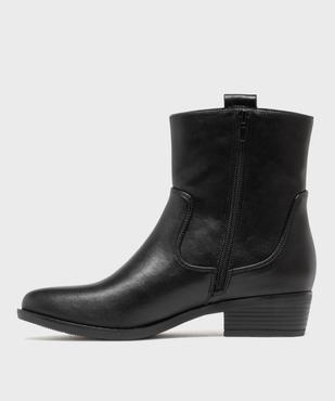 Boots santiags unies à zip femme - Follow Me vue4 - FOLLOW ME - GEMO