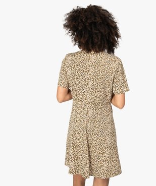 Robe femme forme portefeuille à motifs fleuris vue3 - GEMO(FEMME PAP) - GEMO