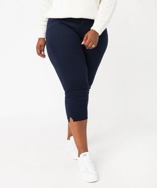 Pantacourt en toile extensible coupe ajustée femme grande taille vue1 - GEMO 4G GT - GEMO