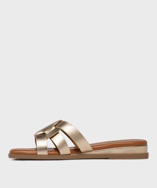 Mules à talon compensé et brides entrelacées femme - LuluCastagnette vue3 - LULUCASTAGNETTE - GEMO