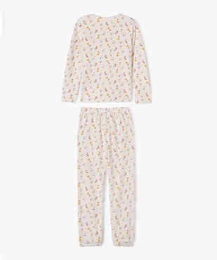 Pyjama en velours à motifs fleuris fille vue4 - GEMO (ENFANT) - GEMO