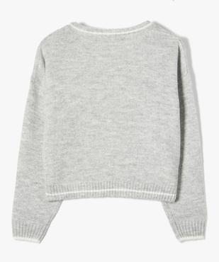Gilet fille court et ample en grosse maille torsadée vue3 - GEMO (JUNIOR) - GEMO