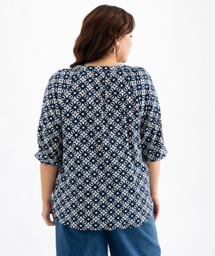 Blouse imprimée à manches 3/4 femme grande taille vue3 - GEMO 4G GT - GEMO