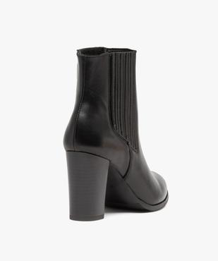 Boots femme à talon style Chelsea dessus cuir uni - Tanéo vue5 - TANEO - GEMO