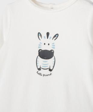Pyjama en velours avec motif zèbre bébé vue2 - GEMO(BB COUCHE) - GEMO