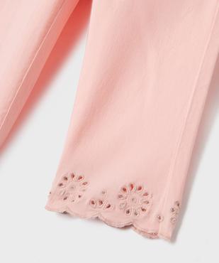 Pantacourt slim finitions brodées fille vue2 - GEMO (ENFANT) - GEMO