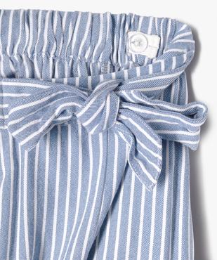 Pantalon fluide à rayures coupe ample fille vue3 - GEMO 4G FILLE - GEMO