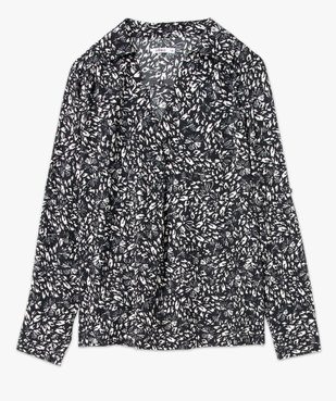 Tunique femme en crêpe fleuri à manches longues et col chemise vue4 - GEMO(FEMME PAP) - GEMO