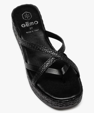 Mules femme plateforme à fines brides unies vue5 - GEMO(URBAIN) - GEMO