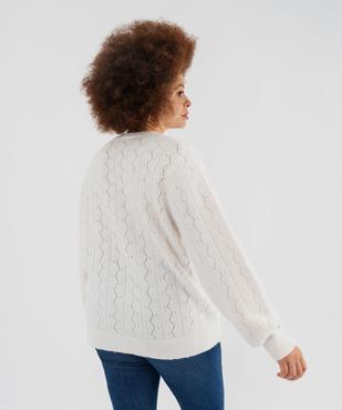 Gilet en maille fantaisie ajourée femme grande taille vue3 - GEMO 4G GT - GEMO