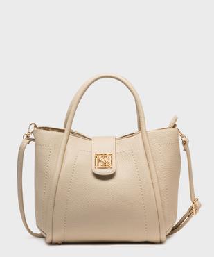 Sac à main en cuir imitation avec anses et bandoulière femme vue1 - BESTINI - GEMO