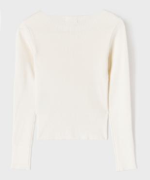 Gilet col rond en maille côtelée fille vue4 - GEMO (JUNIOR) - GEMO