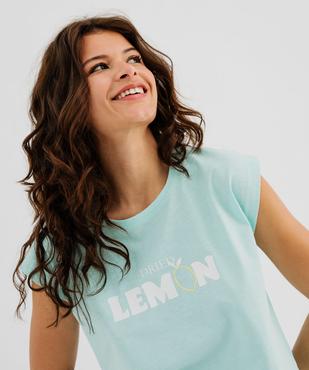 Pyjashort en coton imprimé femme vue2 - GEMO 4G FEMME - GEMO