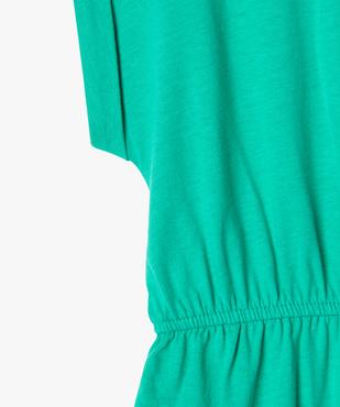 Robe à manches courtes en coton avec motif sur le buste fille vue3 - GEMO 4G FILLE - GEMO