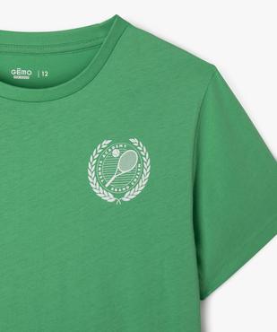 Tee-shirt manches courtes en coton imprimé devant et dos garçon vue6 - GEMO 4G GARCON - GEMO