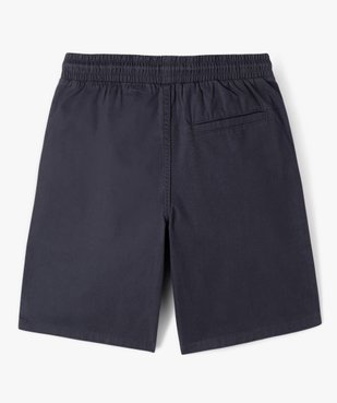 Bermuda garçon en coton avec ceinture élastique vue3 - GEMO (JUNIOR) - GEMO