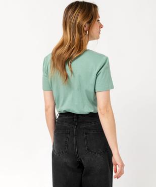 Tee-shirt à manches courtes avec col V roulotté femme vue3 - GEMO(FEMME PAP) - GEMO