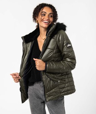 Blouson femme matelassé avec capuche doublée peluche vue1 - GEMO(FEMME PAP) - GEMO