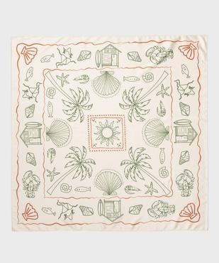 Foulard carré en satin imprimé femme vue1 - GEMO (ACCESS) - GEMO