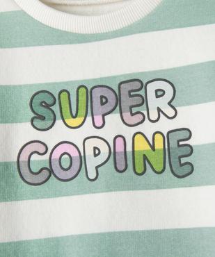 Sweat imprimé à manches bouffantes bébé fille vue2 - GEMO 4G BEBE - GEMO