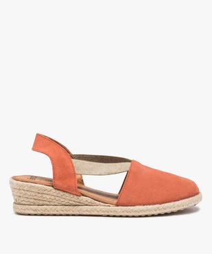 Sandales femme à talon compensé et dessus cuir vue1 - GEMO (CASUAL) - GEMO