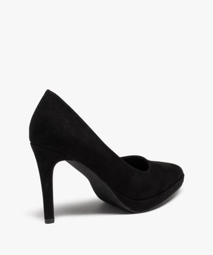 Escarpins femme unis à talon haut en suédine vue4 - GEMO(URBAIN) - GEMO