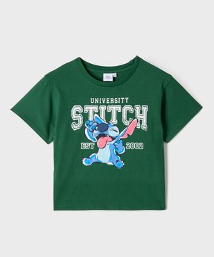 Tee-shirt court avec inscription vintage et motif Stitch fille - Disney vue1 - LILO & STITCH - GEMO