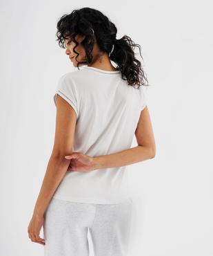 Tee-shirt à manches courtes avec finitions scintillantes femme vue8 - GEMO 4G FEMME - GEMO