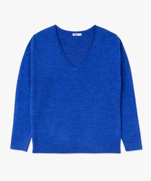 Pull à col V finitions roulottées femme vue4 - GEMO(FEMME PAP) - GEMO