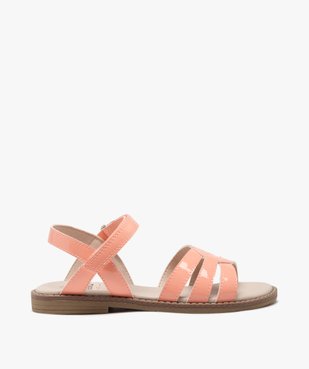 Sandales fille unies avec brides vernies à scratch vue1 - GEMO (ENFANT) - GEMO