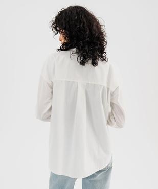 Chemise coupe oversize en coton femme vue3 - GEMO(FEMME PAP) - GEMO