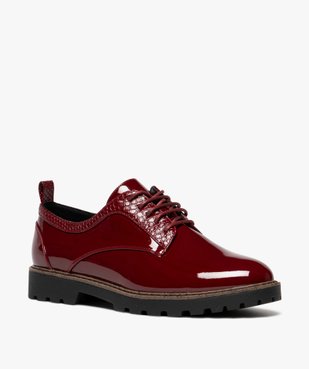 Derbies femme unis à semelle crantée détails fantaisie vue3 - GEMO (CASUAL) - GEMO