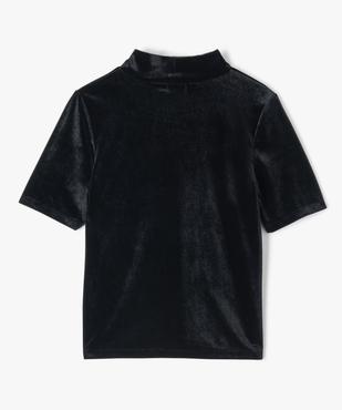 Tee-shirt fille à manches courtes et col montant en velours vue4 - GEMO (JUNIOR) - GEMO