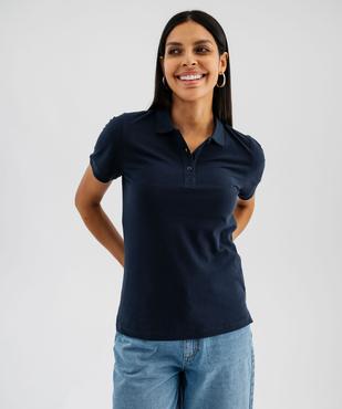 Polo à manches courtes en coton piqué femme  vue1 - GEMO 4G FEMME - GEMO