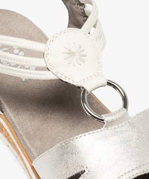 Sandales femme plates confort à brides métallisées - Softrelax vue6 - SOFTRELAX - GEMO