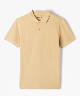 Polo à manches courtes uni en maille piquée garçon vue1 - GEMO (JUNIOR) - GEMO