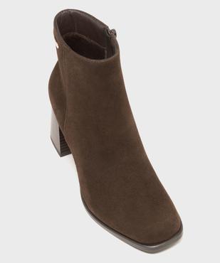 Boots à talon haut et bout carré en suédine femme - LuluCastagnette vue5 - LULUCASTAGNETTE - GEMO