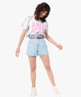 Tee-shirt femme court avec motif sur le buste – La panthère rose vue5 - PANTHERE  ROSE - GEMO
