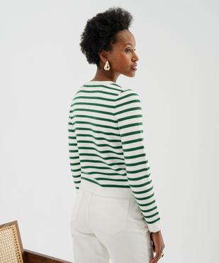 Gilet rayé en maille viscose douce et épaisse femme vue3 - GEMO(FEMME PAP) - GEMO